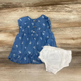 First Impressions 2pc Chambray Dress & Bloomers sz 0-3m - Me 'n Mommy To Be