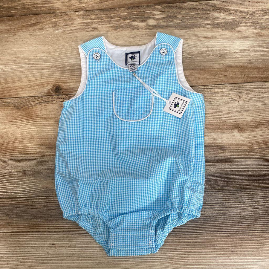 NEW Busy Bees Gingham Romper sz 6m - Me 'n Mommy To Be
