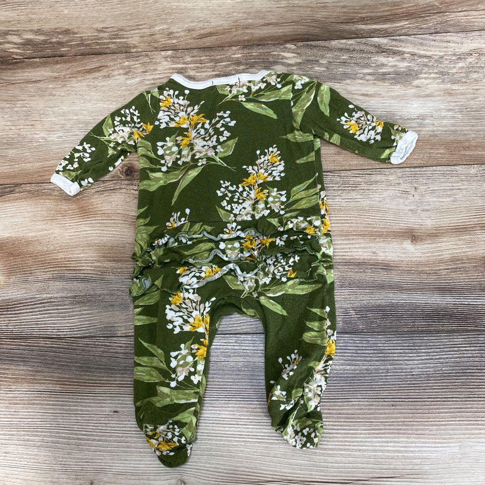 Milkbarn Floral Bamboo Ruffle Footie sz 0-3m - Me 'n Mommy To Be