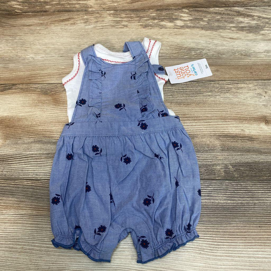 NEW Just One You 2pc Shirt & Floral Shortalls sz 3m - Me 'n Mommy To Be