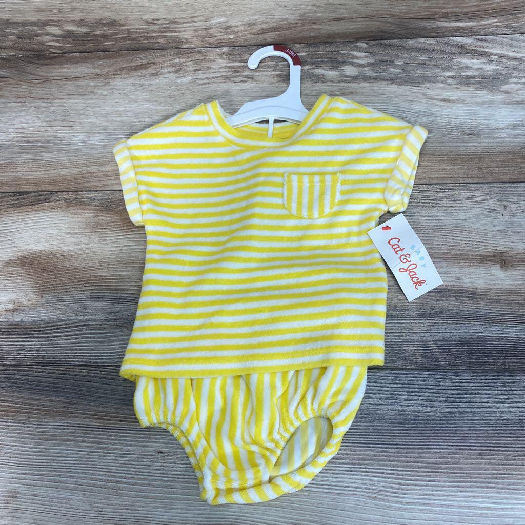 NEW Cat & Jack 2pc Striped Terry Shirt & Shorts sz 3-6m - Me 'n Mommy To Be