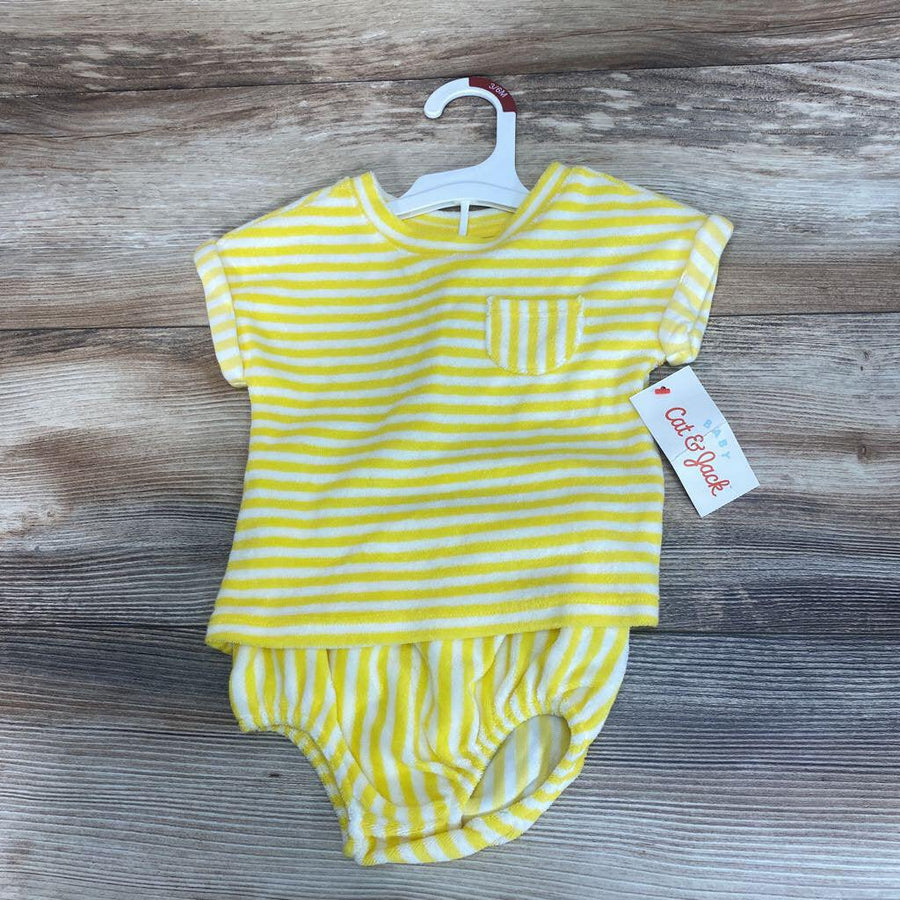 NEW Cat & Jack 2pc Striped Terry Shirt & Shorts sz 3-6m - Me 'n Mommy To Be