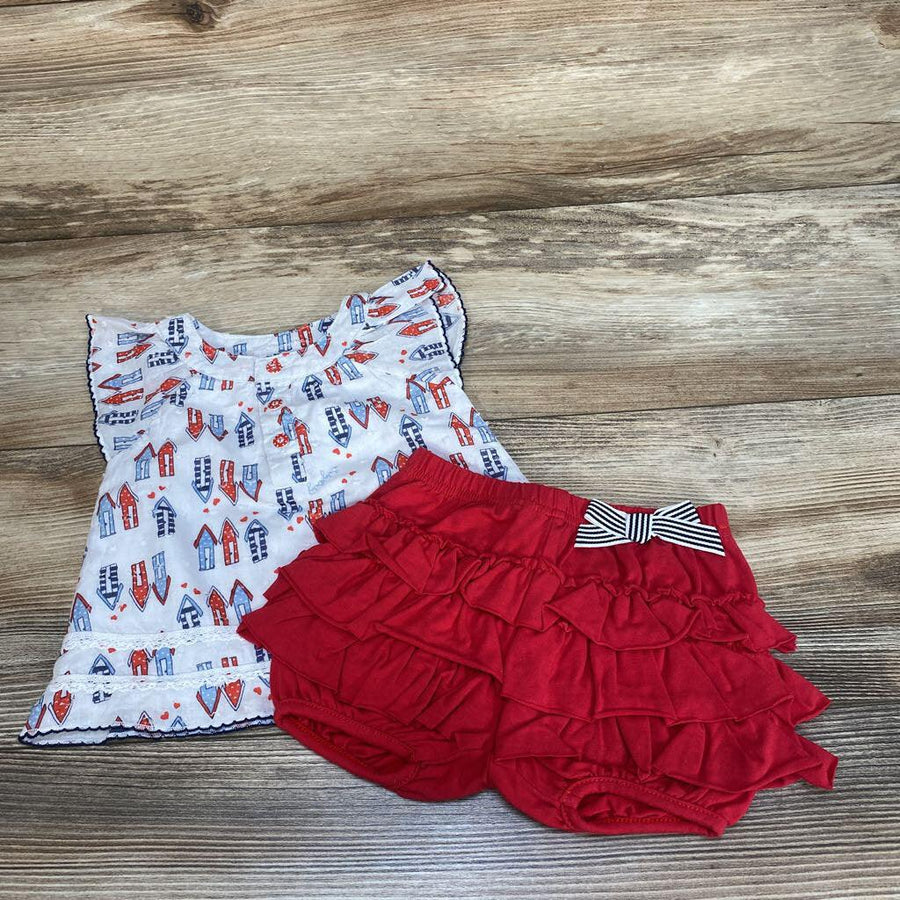 Baby Baby 2pc Swiss Dot Top & Ruffle Shorts sz 0-3m - Me 'n Mommy To Be