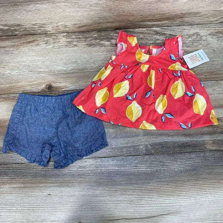 NEW Just One You 2pc Lemon Top & Chambray Shorts sz 3m - Me 'n Mommy To Be