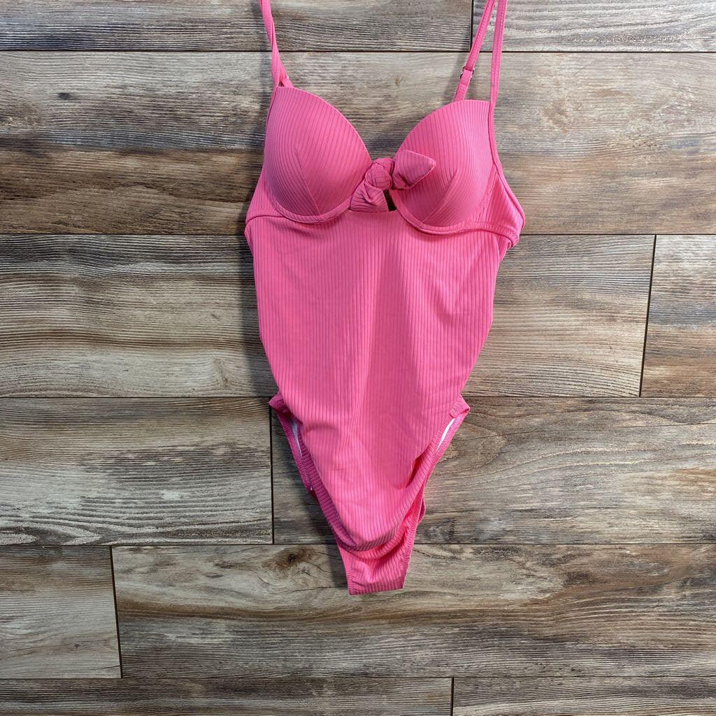 NEW Summer Mae 1pc Bow Knot Ribbed Swimsuit sz Small - Me 'n Mommy To Be