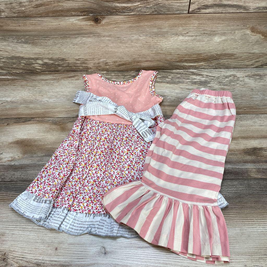 Mustard Pie 2pc Floral Dress Set sz 24m - Me 'n Mommy To Be