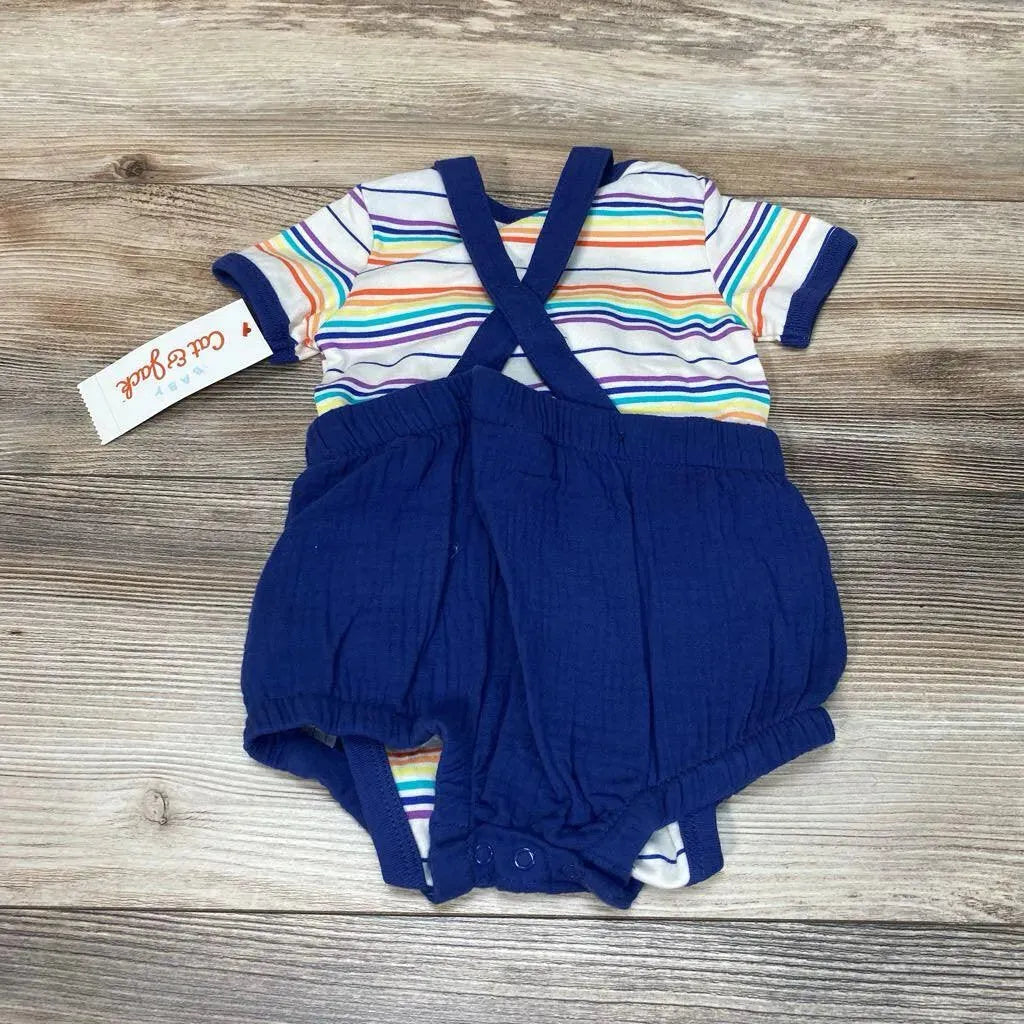 NEW Cat & Jack 2pc Striped Bodysuit & Romper sz 3-6m - Me 'n Mommy To Be