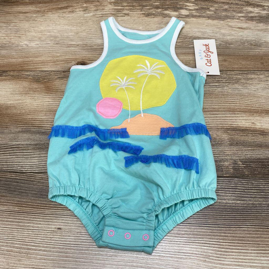 NEW Cat & Jack Beach Applique Romper sz 12m - Me 'n Mommy To Be