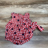 Cat & Jack 2pc Gingham Stars Romper & Headband sz 6-9m - Me 'n Mommy To Be