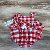 NEW Cat & Jack 2pc Gingham Stars Romper & Headband sz 0-3m - Me 'n Mommy To Be