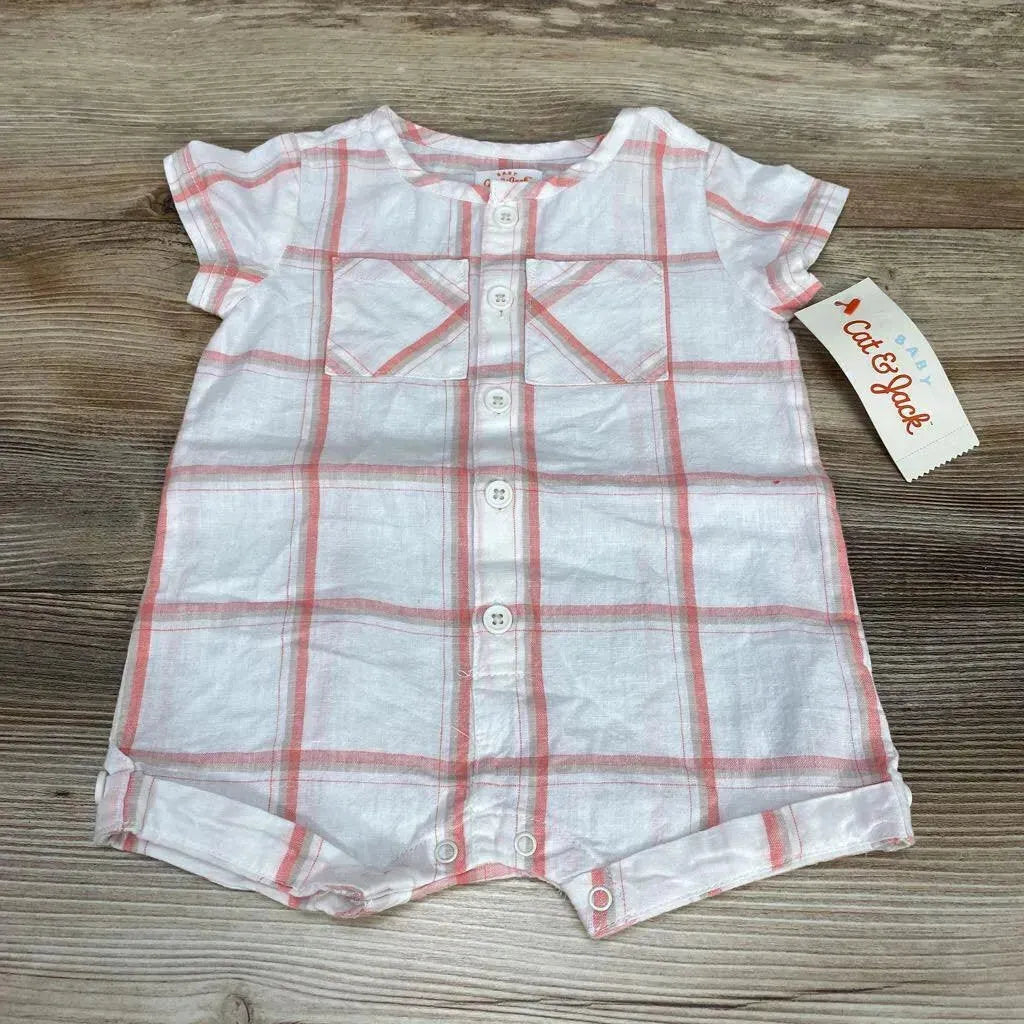 NEW Cat & Jack Plaid Shortie Romper sz 0-3m - Me 'n Mommy To Be