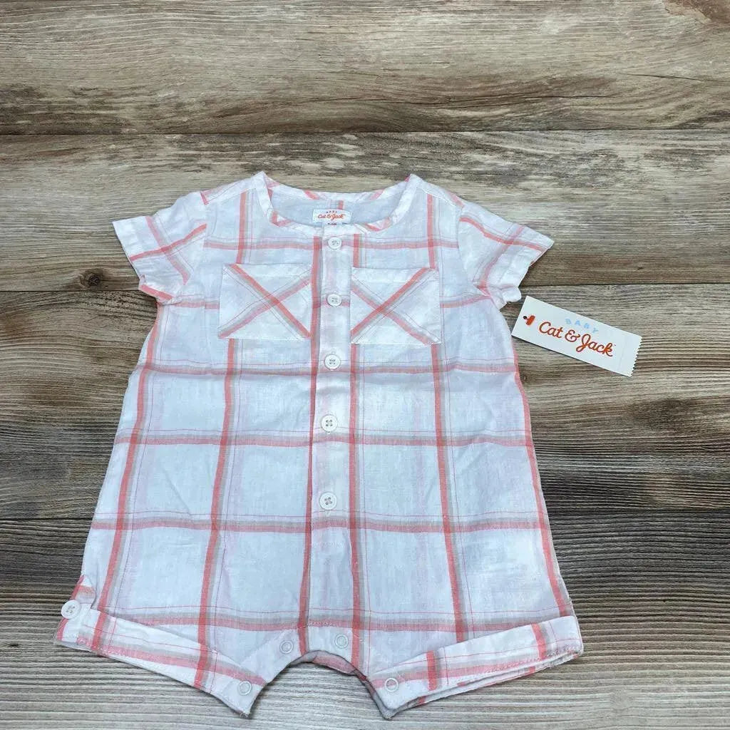 NEW Cat & Jack Plaid Shortie Romper sz 3-6m - Me 'n Mommy To Be