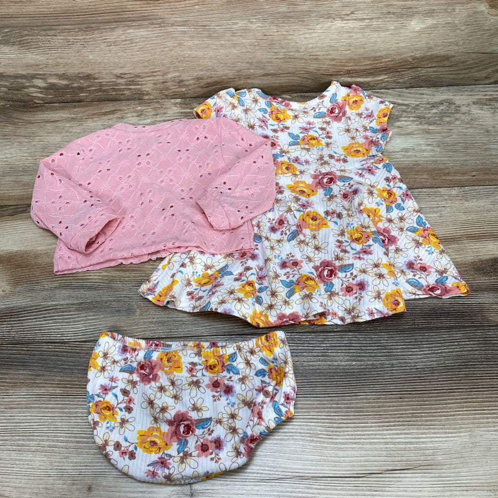 Young Hearts 3pc Floral Dress & Jacket Set sz 3-6m - Me 'n Mommy To Be