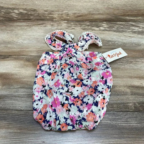 NEW Cat & Jack Floral Flutter Sleeve Romper sz NB - Me 'n Mommy To Be