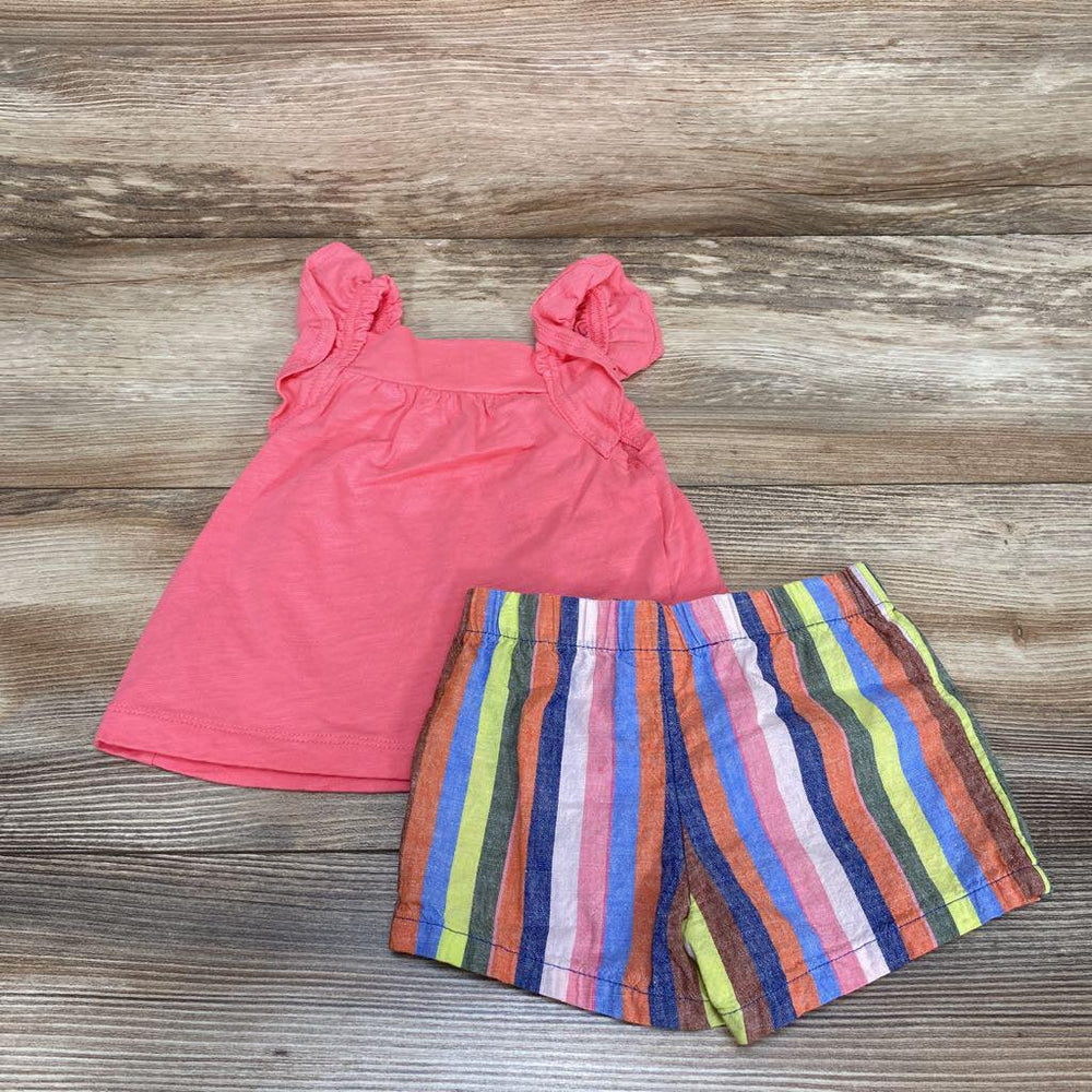 Carter's 2pc Top & Striped Shorts sz 9m - Me 'n Mommy To Be