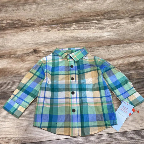 NEW Cat & Jack Plaid Button-Up Shirt sz 12m - Me 'n Mommy To Be