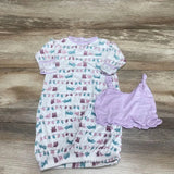 KicKee Pants Layette Gown & Double Knot Hat Set sz 3-6m - Me 'n Mommy To Be