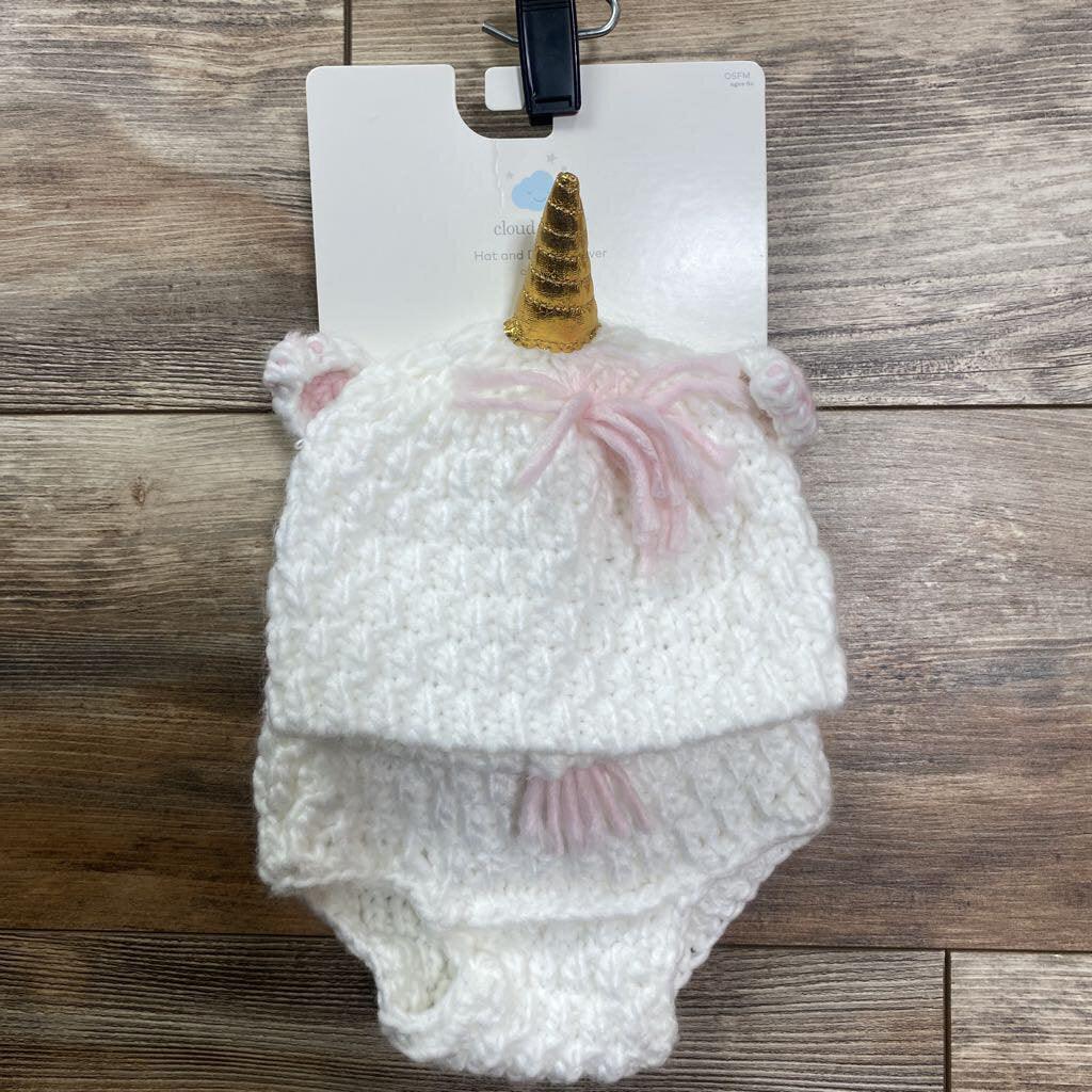NEW Cloud Island Unicorn Hat & Diaper Cover - Me 'n Mommy To Be