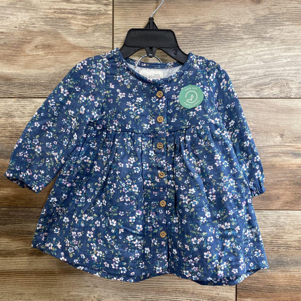 NEW Little Planet Organic 2Pc Floral Dress & Bloomers-Blue Meadow sz 6m - Me 'n Mommy To Be