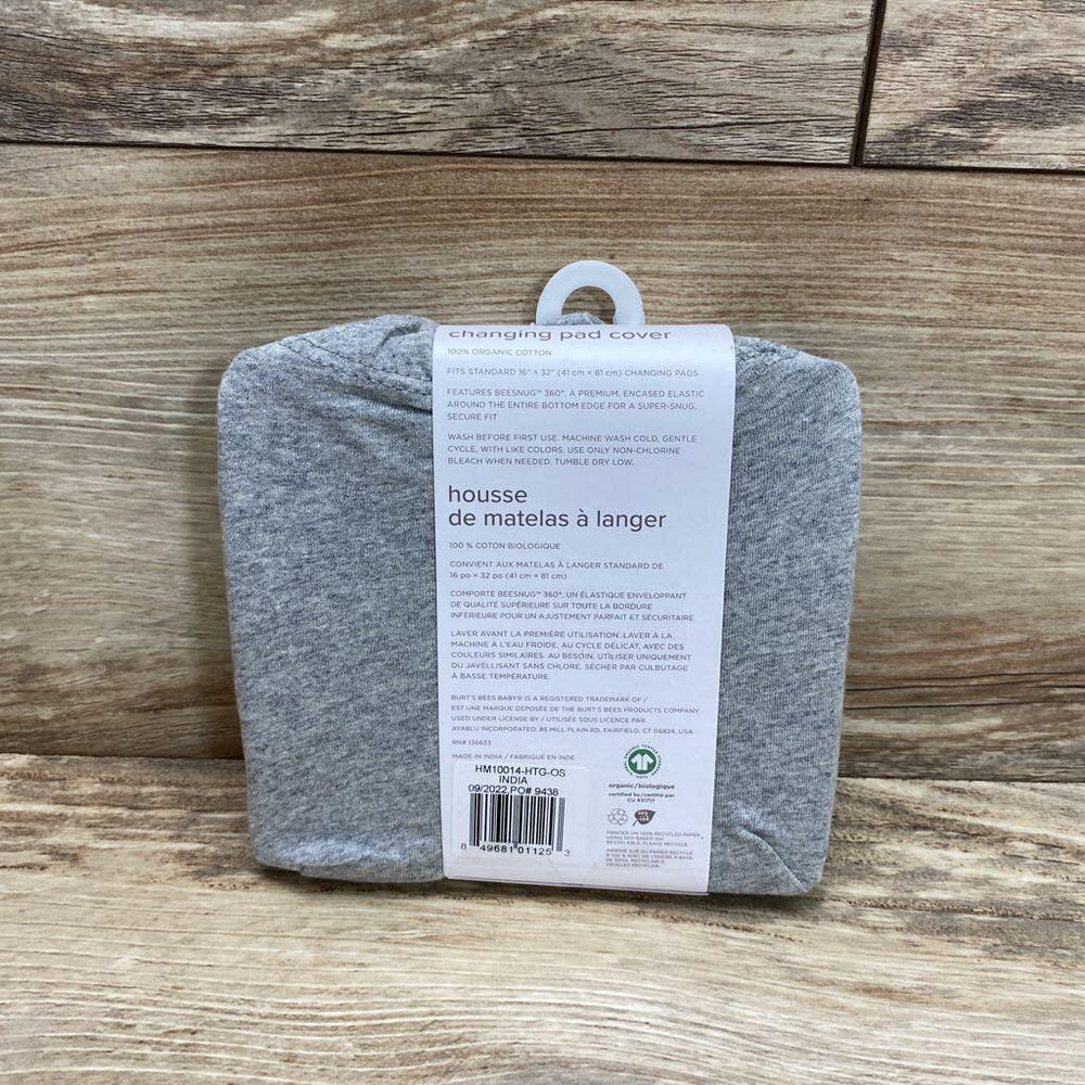 NEW Burt's Bees Baby Organic Changing Pad Cover-Solid Grey - Me 'n Mommy To Be