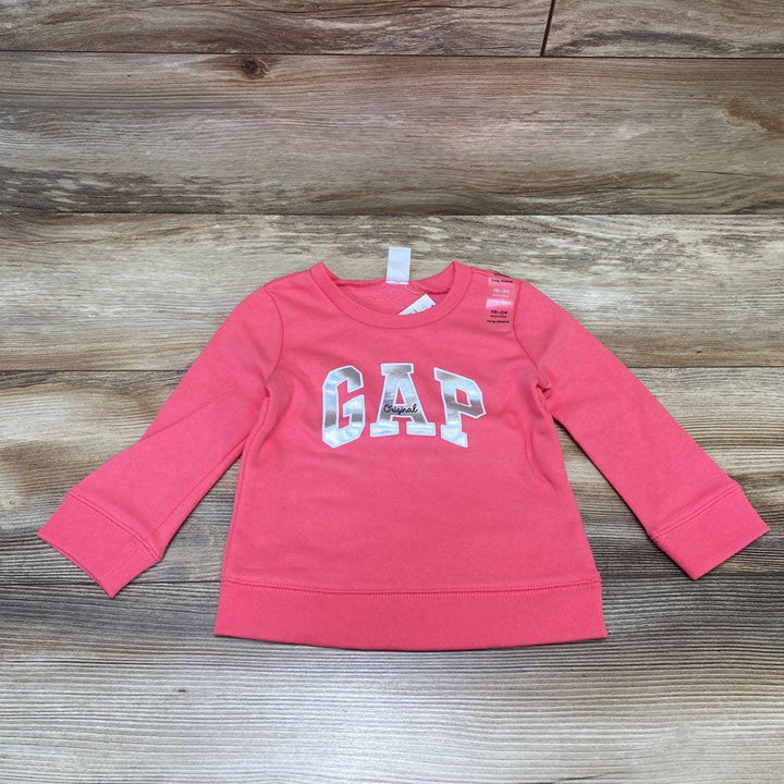 NEW Baby Gap Logo Sweatshirt in Camelia Rose sz 18-24m - Me 'n Mommy To Be