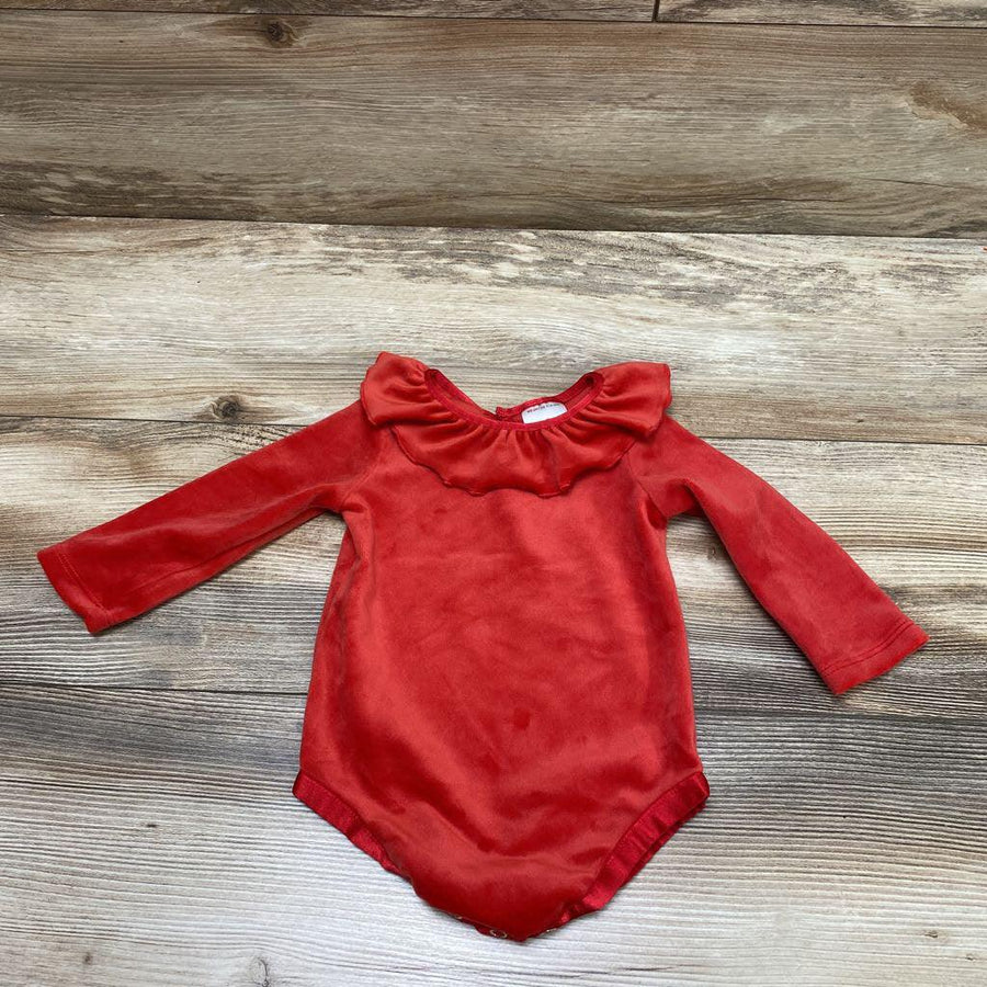 Hanna Andersson Ruffle Velour Bodysuit sz 3-6m - Me 'n Mommy To Be