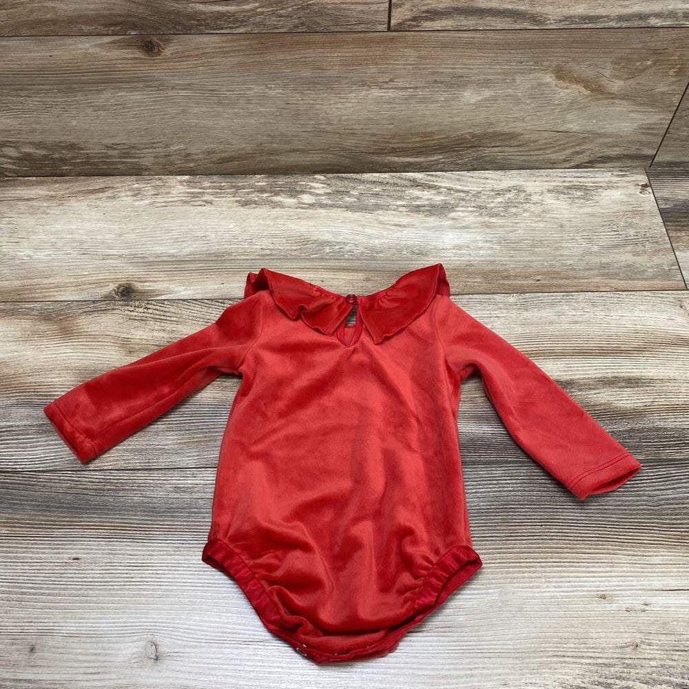 Hanna Andersson Ruffle Velour Bodysuit sz 3-6m - Me 'n Mommy To Be