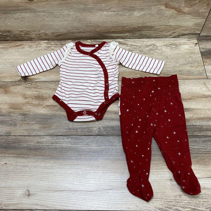 Jessica Simpson 2Pc Bodysuit & Footed Pants Set sz 0-3m - Me 'n Mommy To Be
