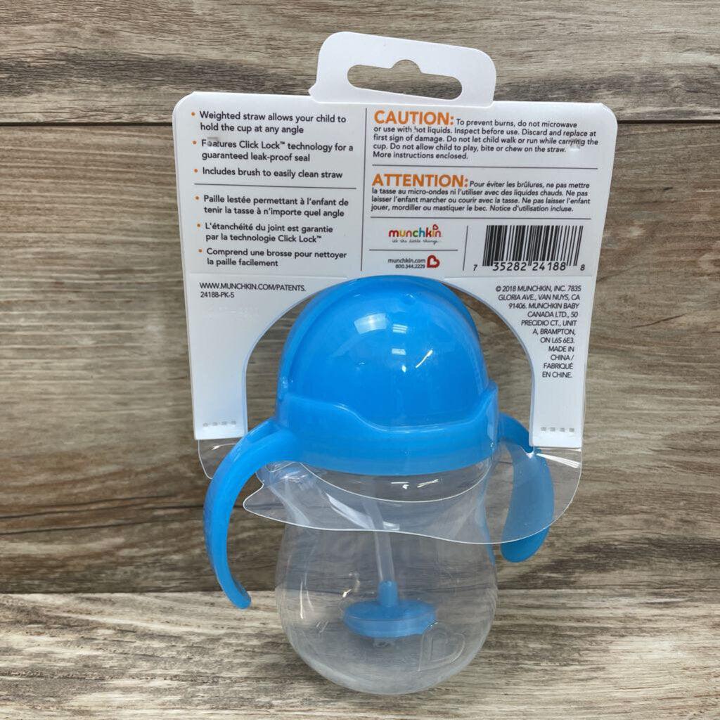 Munchkin Click Lock Weighted Straw Trainer Cup - 7oz - Blue