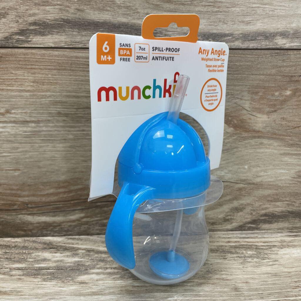 Lot Of 2 Munchkin Any Angle Weighted Straw Trainer Cup with Click