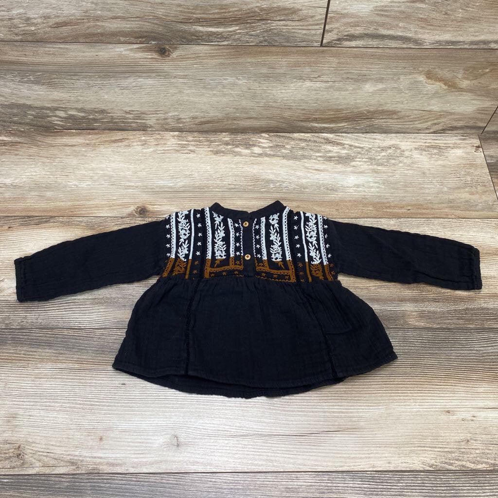 Zara Embroidered Henley Blouse sz 9-12m - Me 'n Mommy To Be