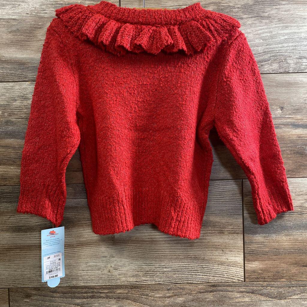 NEW Cat & Jack Ruffle Knit Sweater sz 2T - Me 'n Mommy To Be