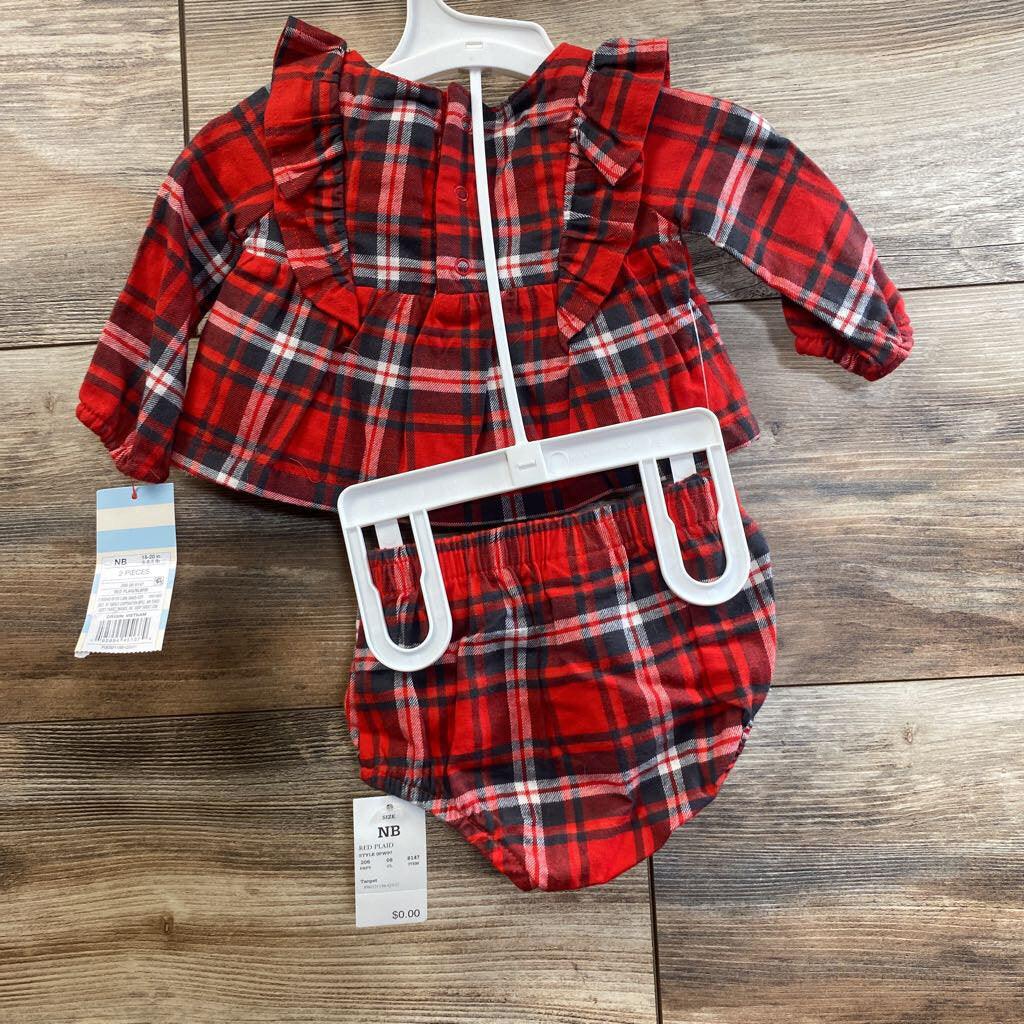 NEW Cat & Jack 2pc Plaid Top & Bottoms Set sz NB - Me 'n Mommy To Be
