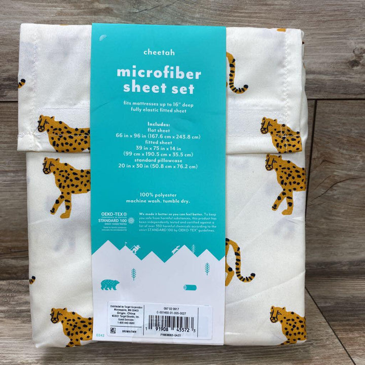 Pillow Fort NEW Twin Cheetah Microfiber Kids' Sheet Set - Me 'n Mommy To Be
