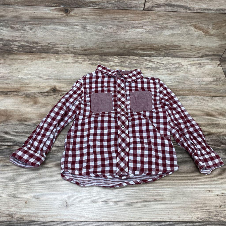 Cat & Jack Gingham Button-Up Shirt sz 4T - Me 'n Mommy To Be