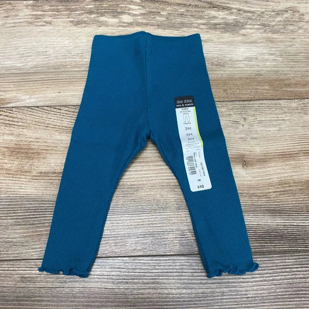 NEW Okie Dokie Ribbed Solid Leggings sz 3m - Me 'n Mommy To Be