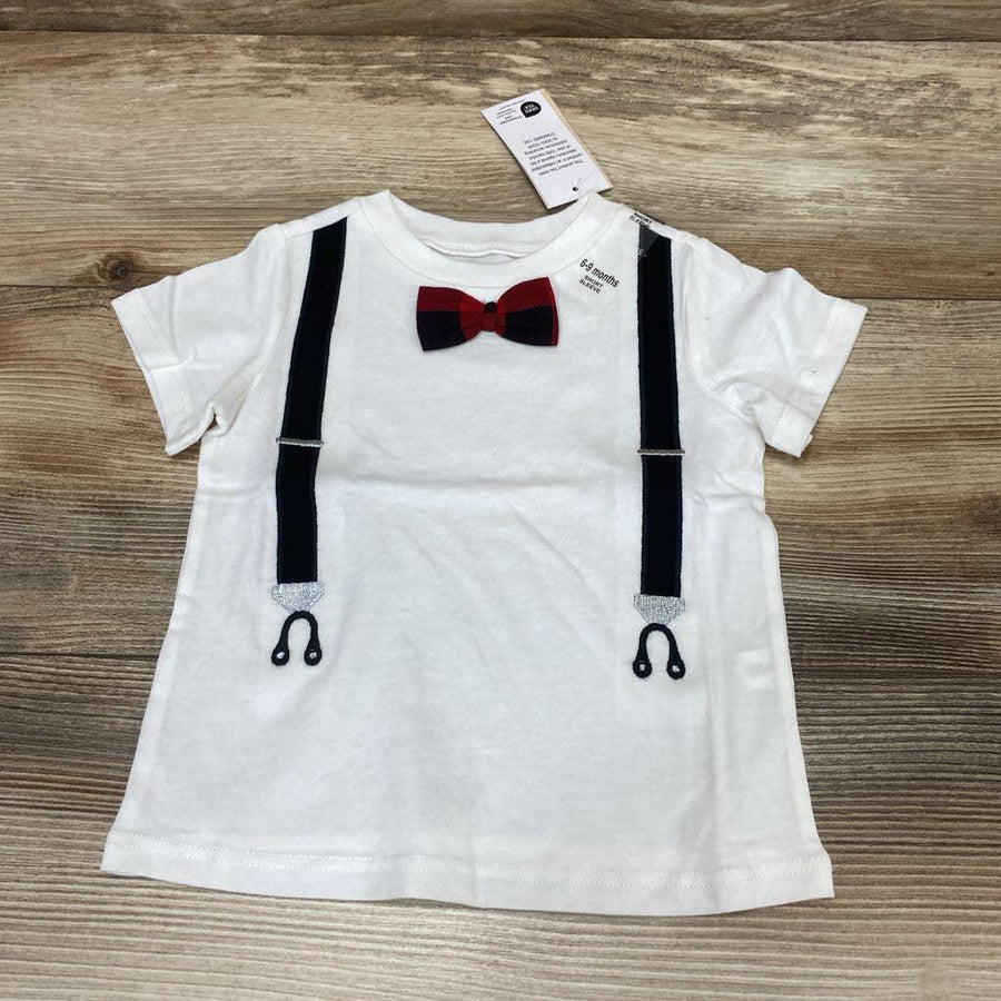NEW First Impressions Faux Bow Tie & Suspenders Shirt sz 6-9m - Me 'n Mommy To Be