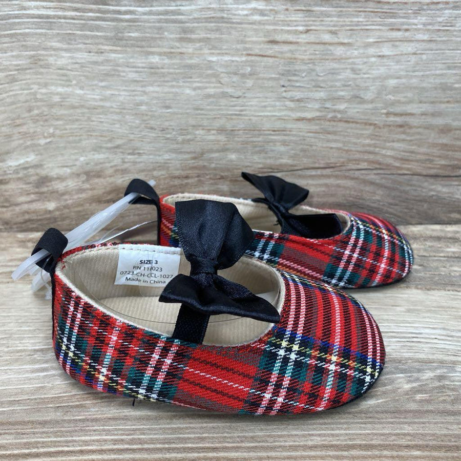 NEW Little Me Plaid Mary Jane Shoes With Black Bows sz 6-12m - Me 'n Mommy To Be