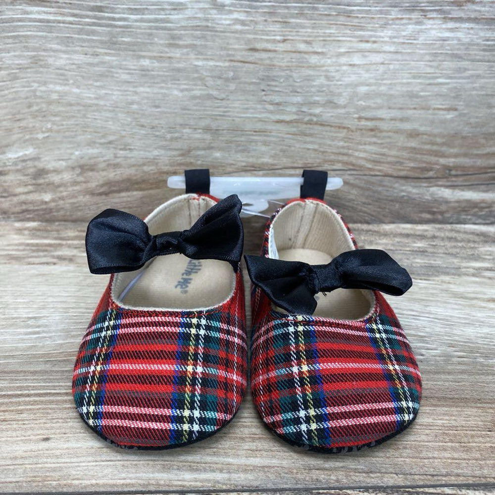 NEW Little Me Plaid Mary Jane Shoes With Black Bows sz 6-12m - Me 'n Mommy To Be