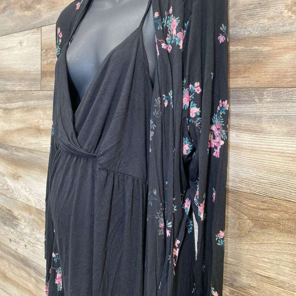 a:glow Maternity 2pc Floral Robe & Nightgown sz XL - Me 'n Mommy To Be