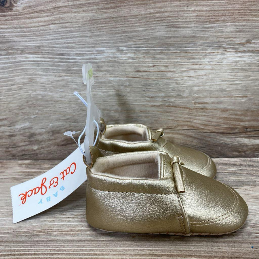 NEW Cat & Jack Metallic Moccasin Crib Shoes sz 9-12m - Me 'n Mommy To Be