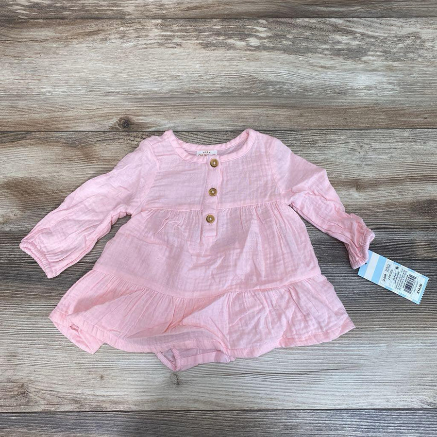 NEW Cat & Jack 2pc Henley Muslin Long Sleeve Dress & Bloomers sz 3-6m - Me 'n Mommy To Be