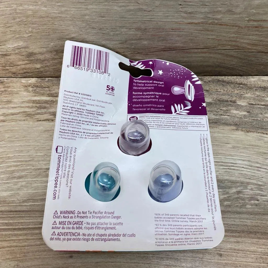 NEW Tommee Tippee Day And Night Pacifiers, 3pk - Me 'n Mommy To Be