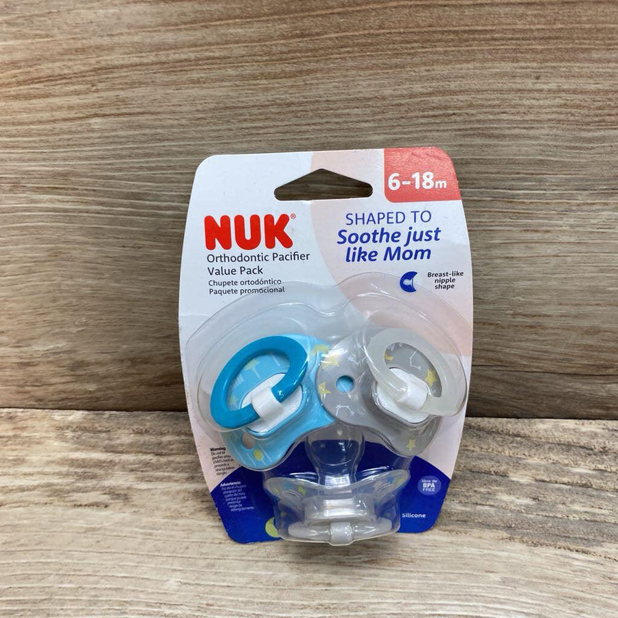 NEW NUK 3Pk Orthodontic Pacifiers 6-18m - Me 'n Mommy To Be