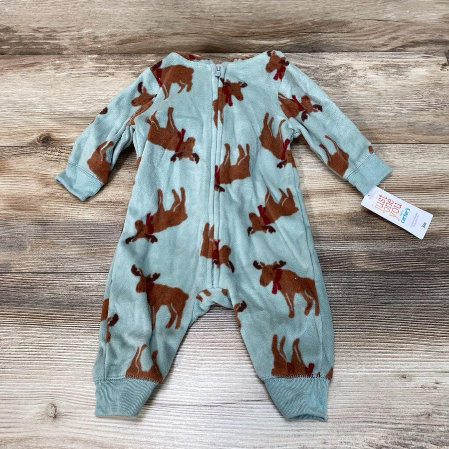 NEW Just One You Fleece Moose Hooded Coverall sz 3m - Me 'n Mommy To Be