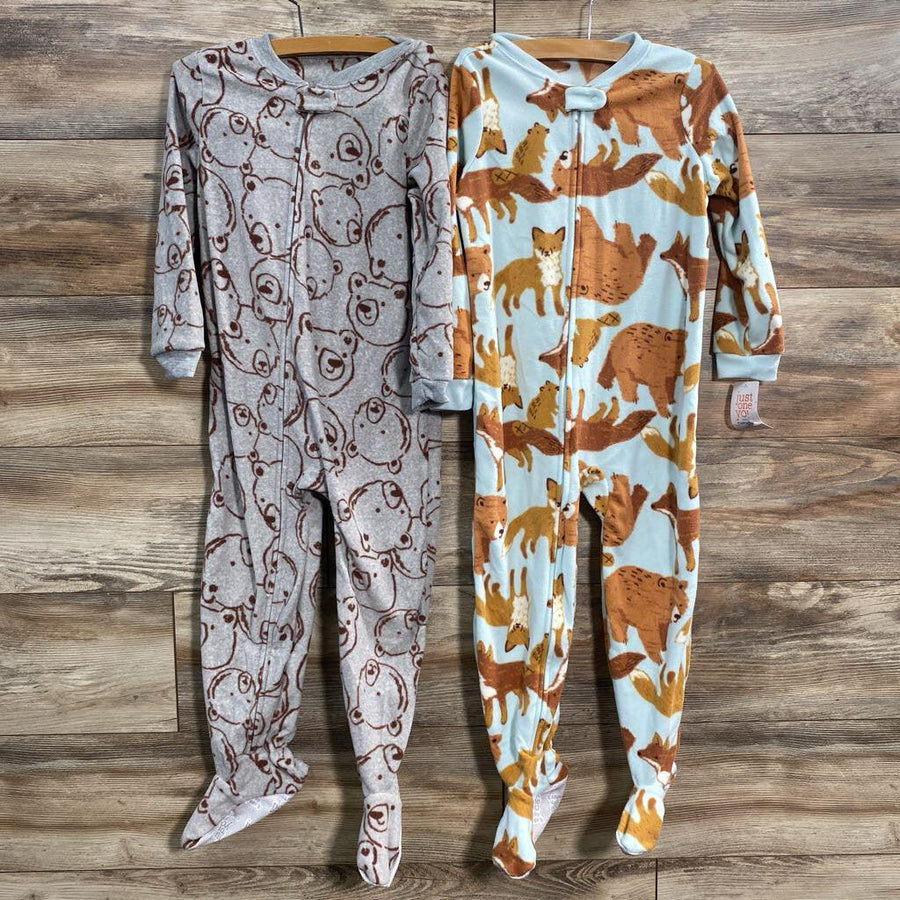 NEW Just One You 2pk Fleece Bear & Fox Print Sleepers sz 5T - Me 'n Mommy To Be