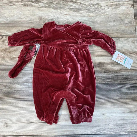 NEW Just One You Velvet Coverall & Headband sz NB - Me 'n Mommy To Be