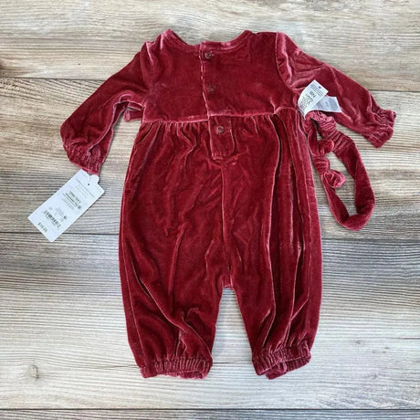 NEW Just One You Velvet Coverall & Headband sz NB - Me 'n Mommy To Be