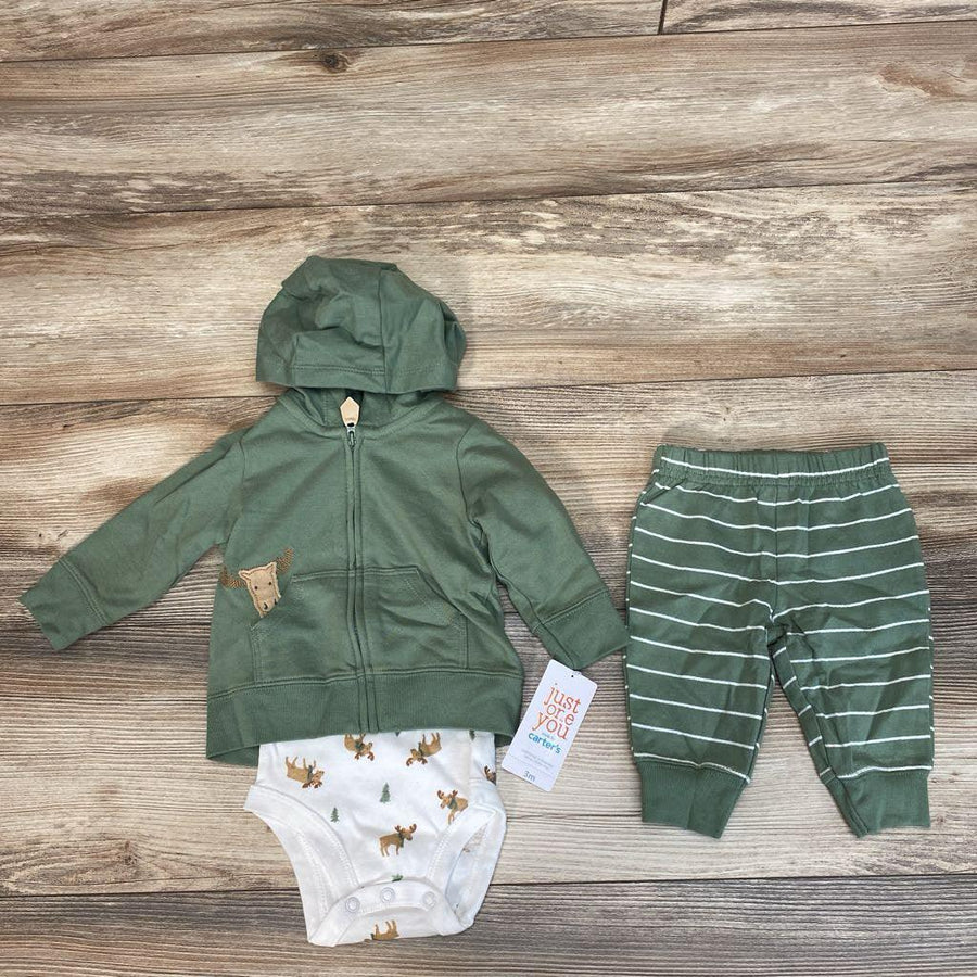 NEW Just One You 3pc Moose Hoodie Outfit sz 3m - Me 'n Mommy To Be