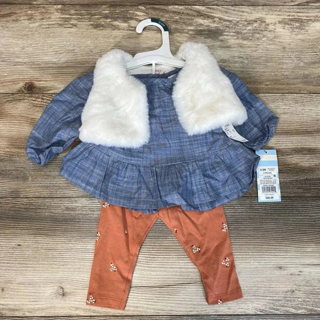 NEW Cat & Jack 3pc Faux Fur Vest Set sz 0-3m - Me 'n Mommy To Be